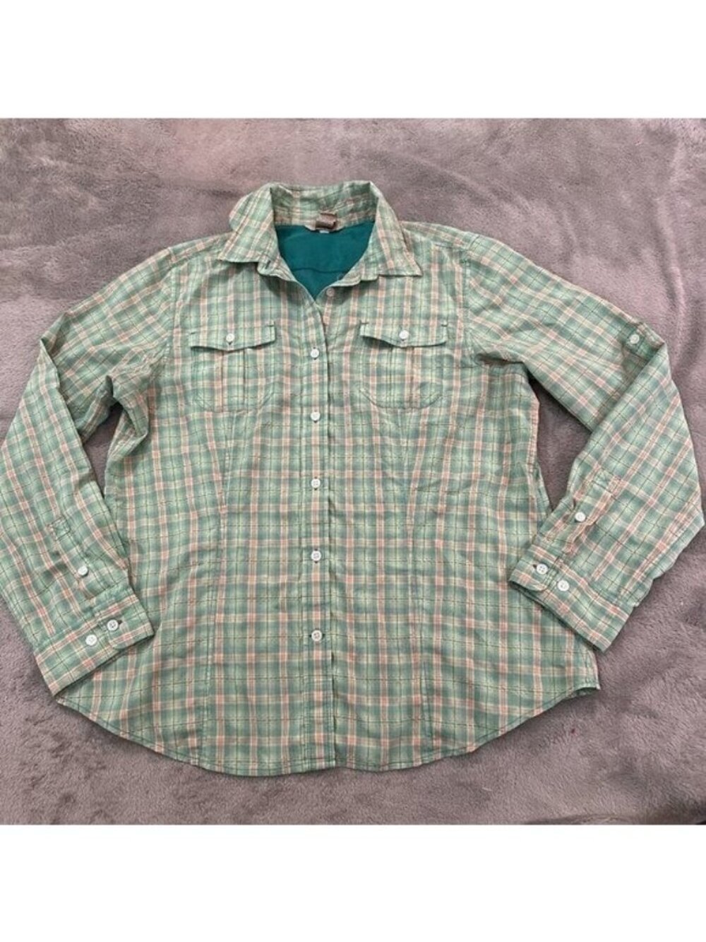 Duluth Trading Co Women's Outdoor Vented Shirt Top LARGE Long Sleeve Hiking